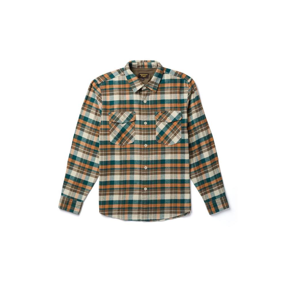 NEW SEAGER CO. men's calico flannel top in olive harvest